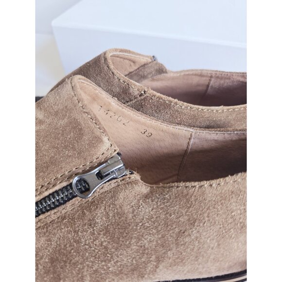 ALL BLACK Footwear Cap Toe Pony Hair Suede Leather Zip Lug Loafer Shoes 39 8.5 - Picture 9 of 14